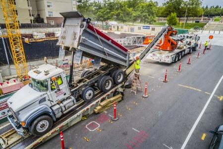 Dump truck & Conveyor set-up 